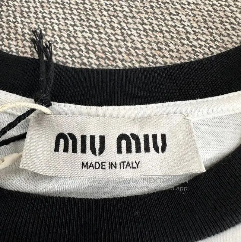 Miu Miu Miu Miu White Cotton Crop T-Shirt . Size XS / US 0-2 / IT 36-38 - 4 Thumbnail