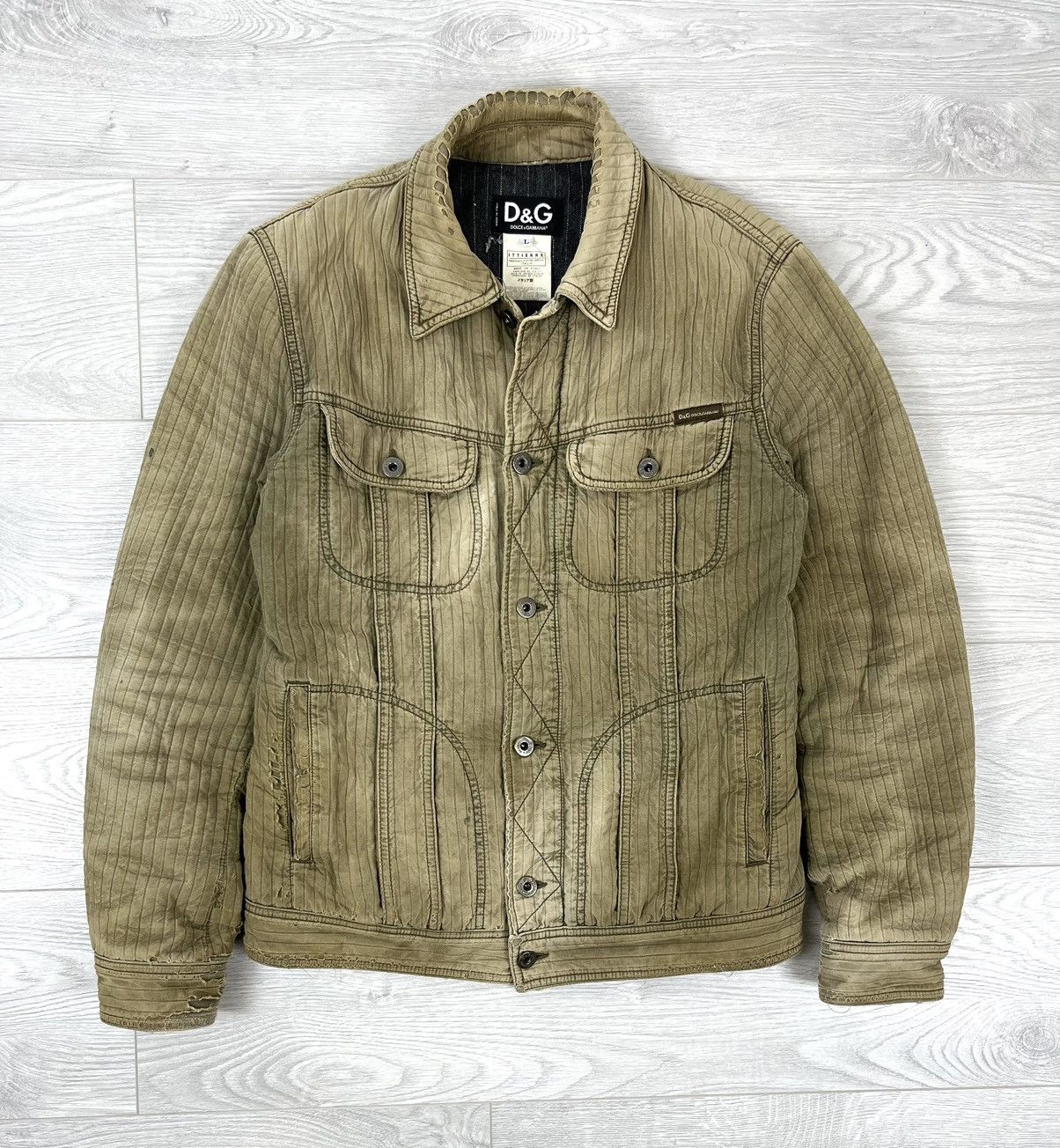 Dolce & Gabbana Dolce&Gabbana Vintage 00s Archive Quilted Distressed Jacket Size US S / EU 44-46 / 1 - 1 Thumbnail