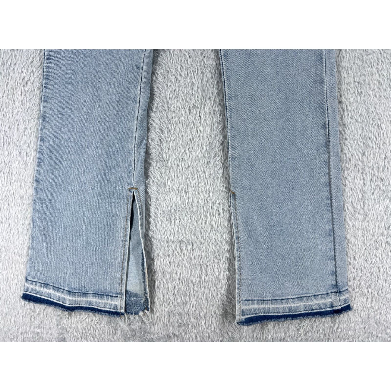 Forever 21 FOREVER 21 Jeans Women 24 Blue Denim Flared Slit Ankle Mid Cotton 24x29 Vintage No Size 42" / US 20 - 2 Thumbnail