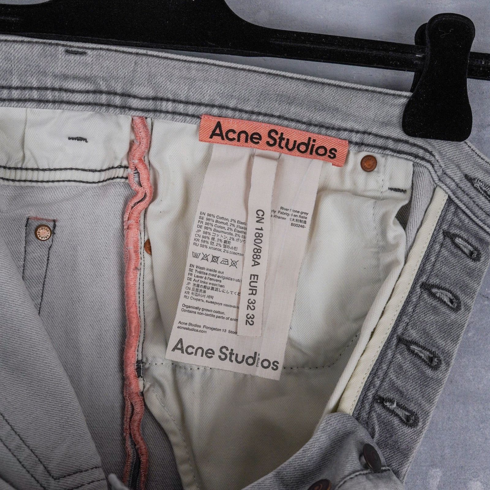 Acne Studios Acne studios river stone gray denim slim fit jeans pants Size US 32 / EU 48 - 8 Thumbnail