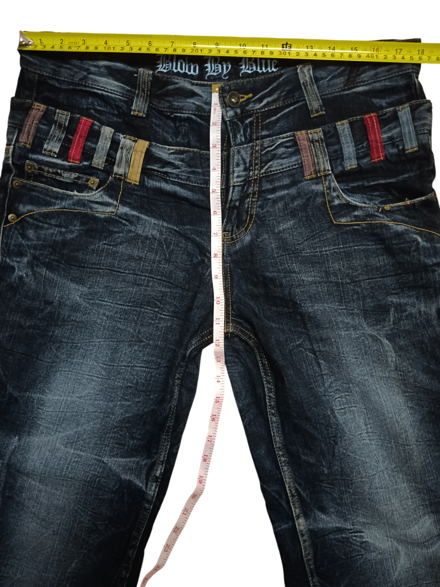 Blue Blue Japan 🔥FYE🔥Blow By Blue Double Waist Punk Jeans Size US 34 / EU 50 - 7 Thumbnail