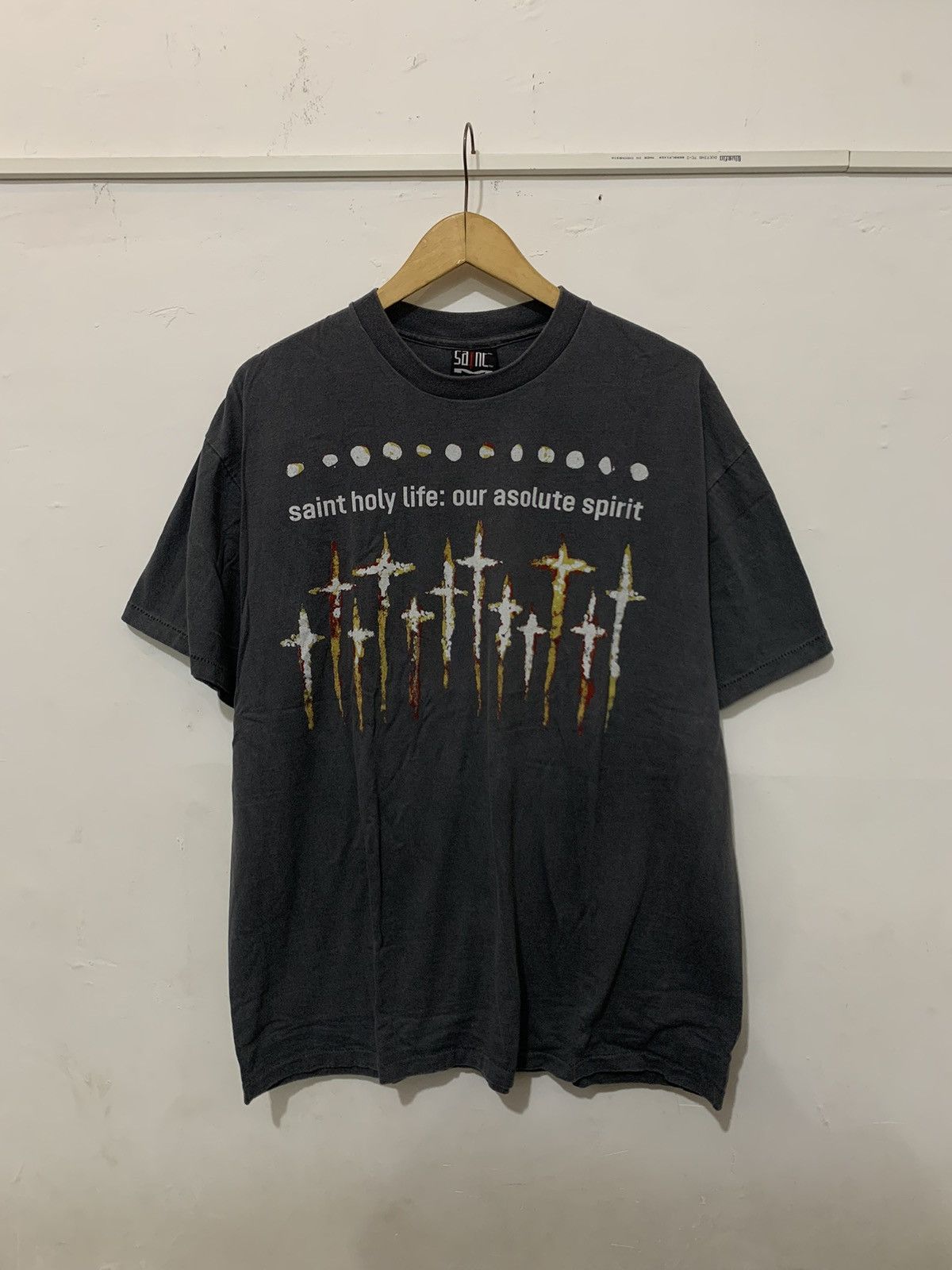 Japanese Brand × Vintage Saint Jesus t-shirt parody of the band NIN Size US XL / EU 56 / 4 - 1 Thumbnail