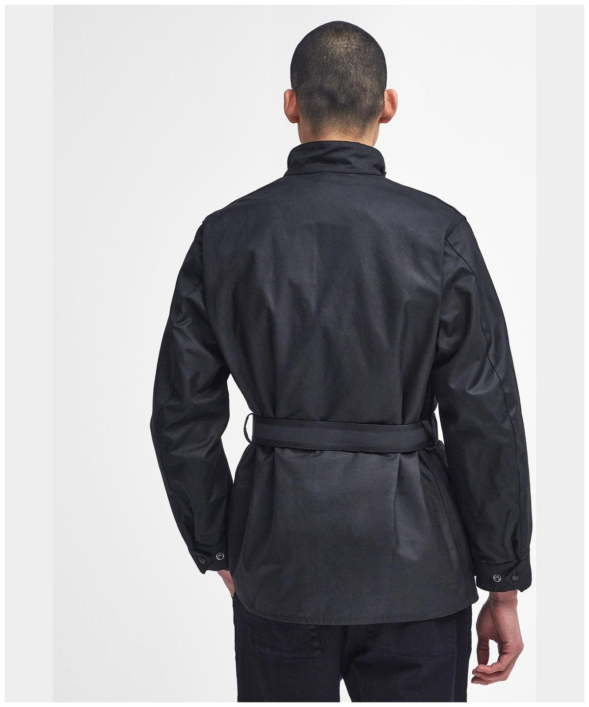 Barbour Barbour International A7 Wax Jacket Black Belted Moto Biker Size US S / EU 44-46 / 1 - 3 Thumbnail