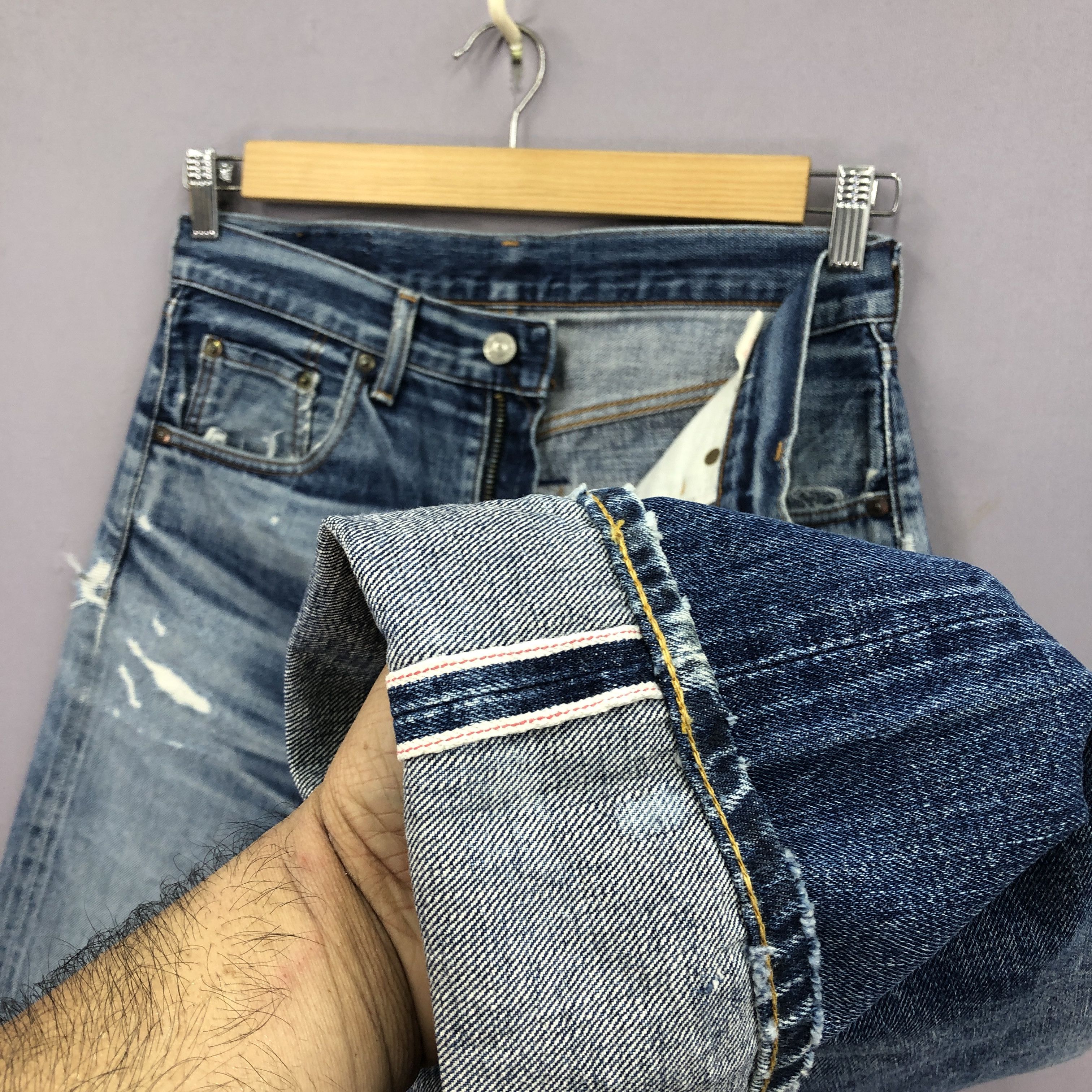 Levi's Vintage Levis 502xx Selvedge Jeans Levi's Distressed Denim Size US 30 / EU 46 - 9 Thumbnail