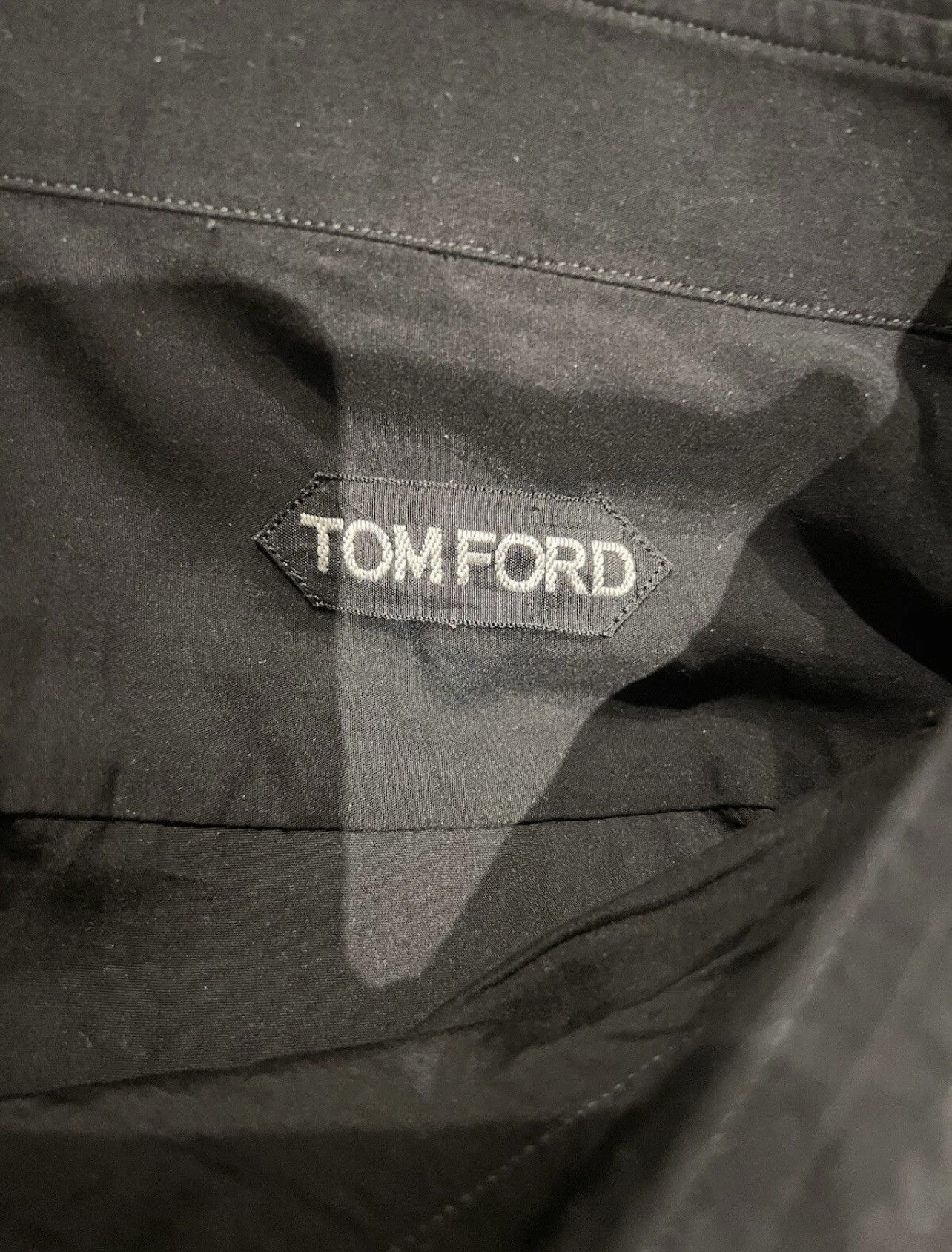 Tom Ford TOM FORD Black Dress tuxedo Shirt 17/5 44 Silk Lyocell Size US L / EU 52-54 / 3 - 7 Thumbnail