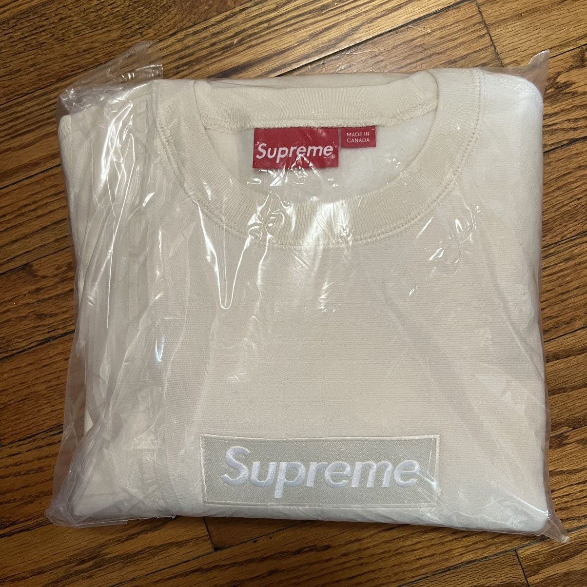 Supreme Supreme Box Logo Crewneck FW18 Natural Size: L Size US L / EU 52-54 / 3 - 2 Thumbnail