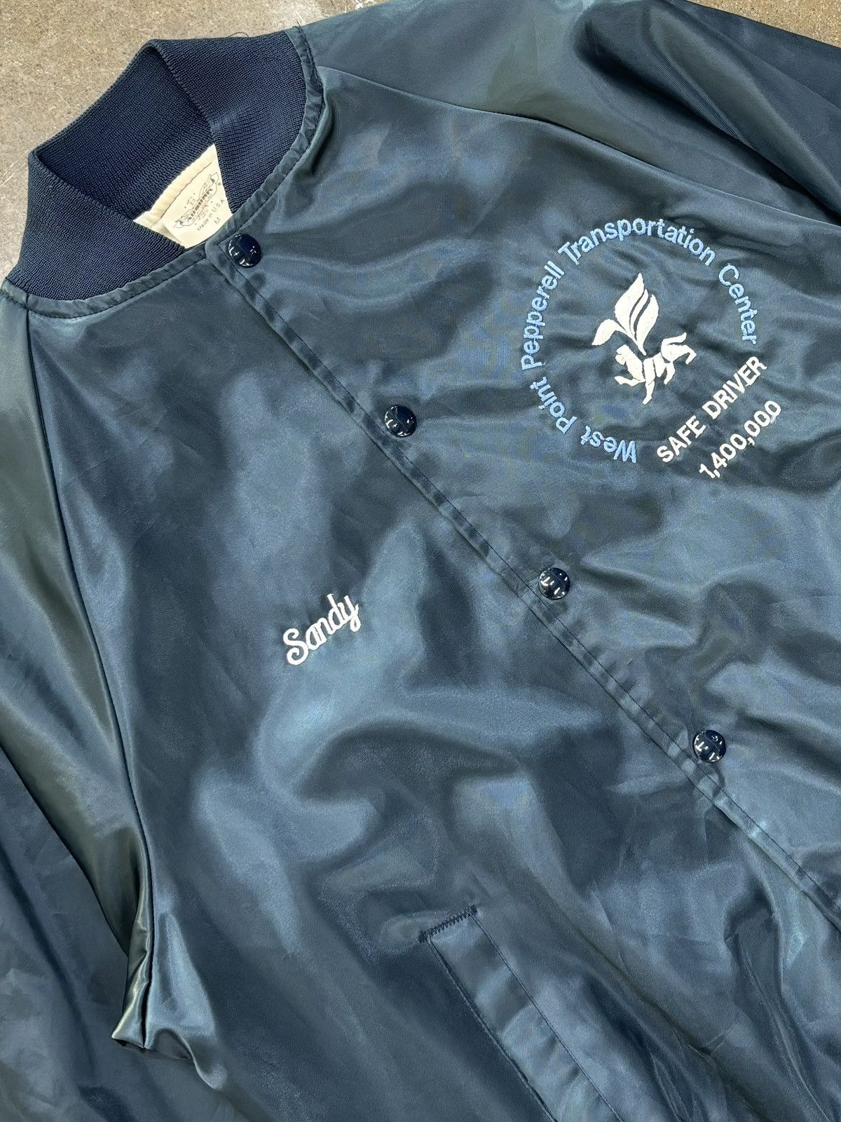 Vintage Vintage Sandy Safe Driver Varsity Bomber Jacket Medium Size US M / EU 48-50 / 2 - 1 Thumbnail