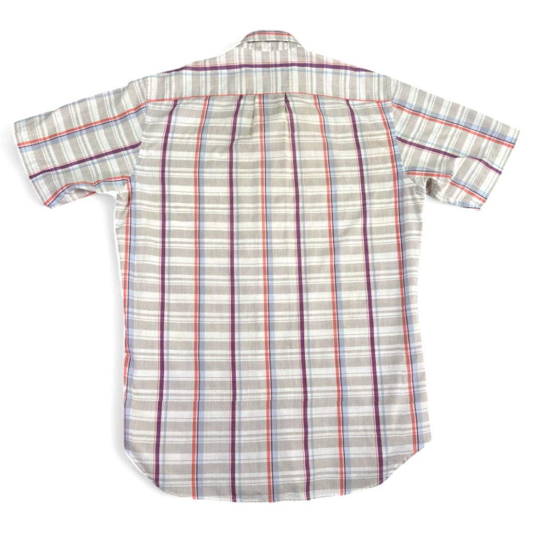 Vintage VINTAGE Manhattan Shirt Adult MEDIUM Brown Blue Plaid Button-Down Sport 80s Mens Size US M / EU 48-50 / 2 - 3 Thumbnail