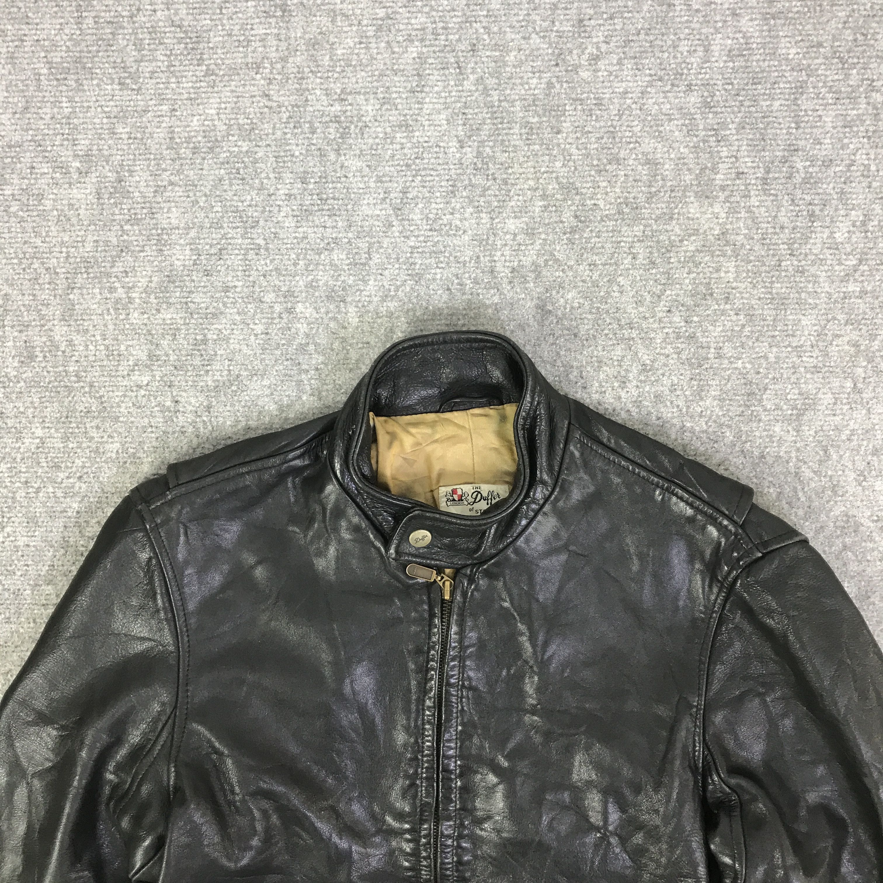 The Duffer of St.George THE DUFFER OF ST.GEORGE BIKER LEATHER JACKET K80B12 Size US M / EU 48-50 / 2 - 2 Thumbnail