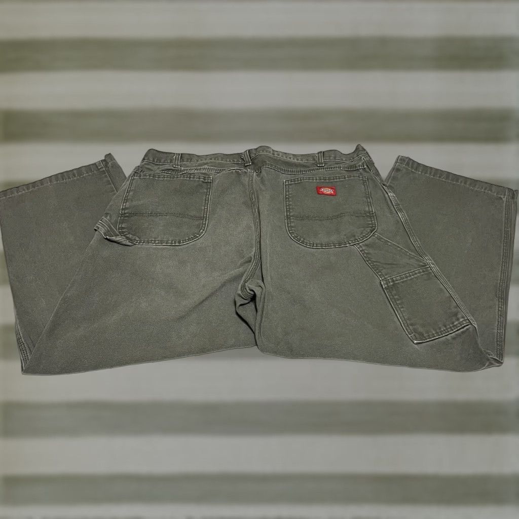Dickies Dickies Carpenter Pants Green Canvas Workwear Mens Tag 42x30 Measure 42x27 Stain Size US 42 / EU 58 - 1 Thumbnail