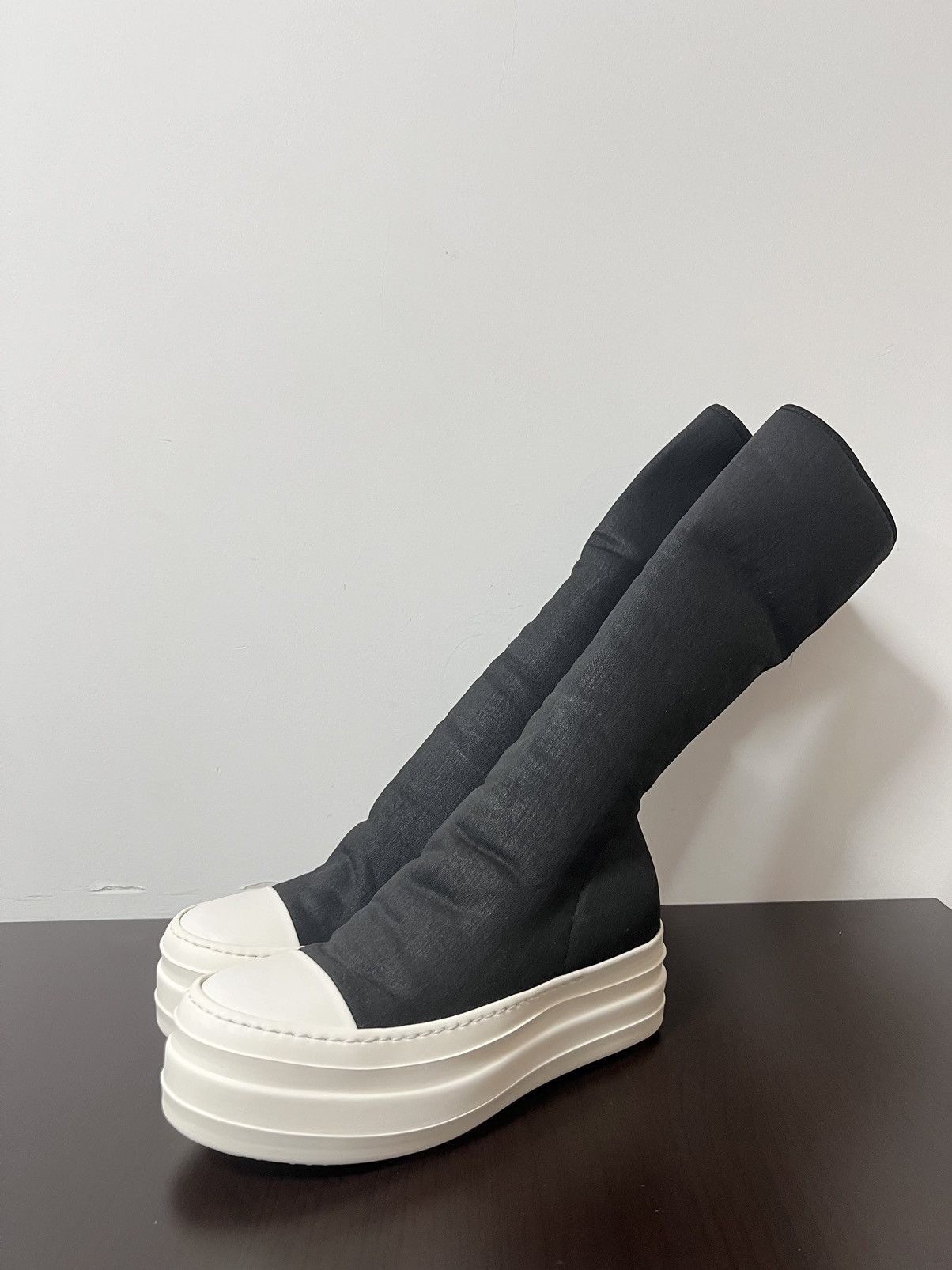 Rick Owens Drkshdw Rick owens waxed double bumper sock sneakers sz35 Size US 5 / IT 35 - 2 Thumbnail