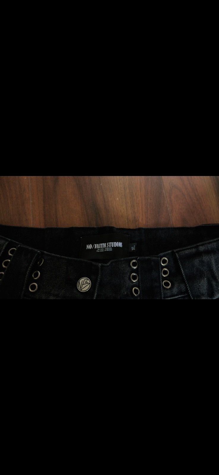 No Faith Studios No/Faith Studios Black Heavy Cargo Jeans XL Size US 36 / EU 52 - 5 Thumbnail