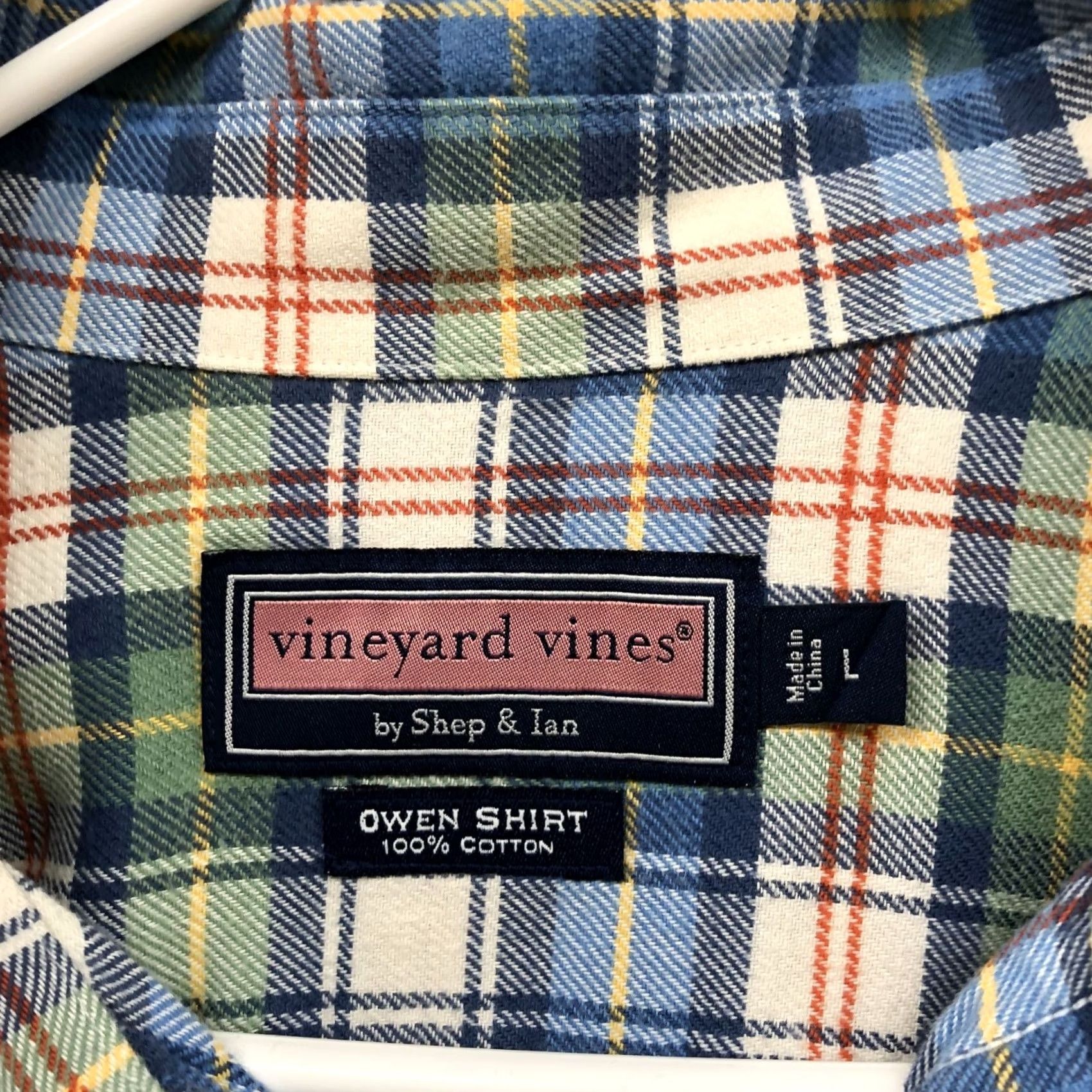 Vineyard Vines Vineyard Vines Flannel Shirt Mens L Owen Blue Green Plaid Cotton Utility Shirt Size US L / EU 52-54 / 3 - 5 Thumbnail