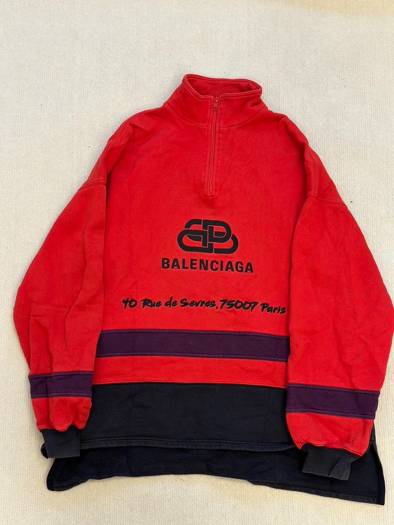 Balenciaga Balenciaga Classic Worn Half Zip Sweatshirt 2505-Nextarrow Size US L / EU 52-54 / 3 - 1 Thumbnail