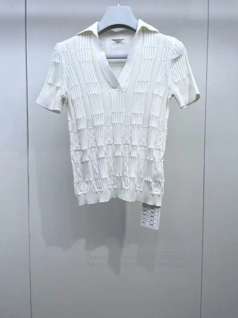 Hermes Hermes Jacquard polo knit short sleeve Size XXS / US 00 / IT 34 - 1 Thumbnail