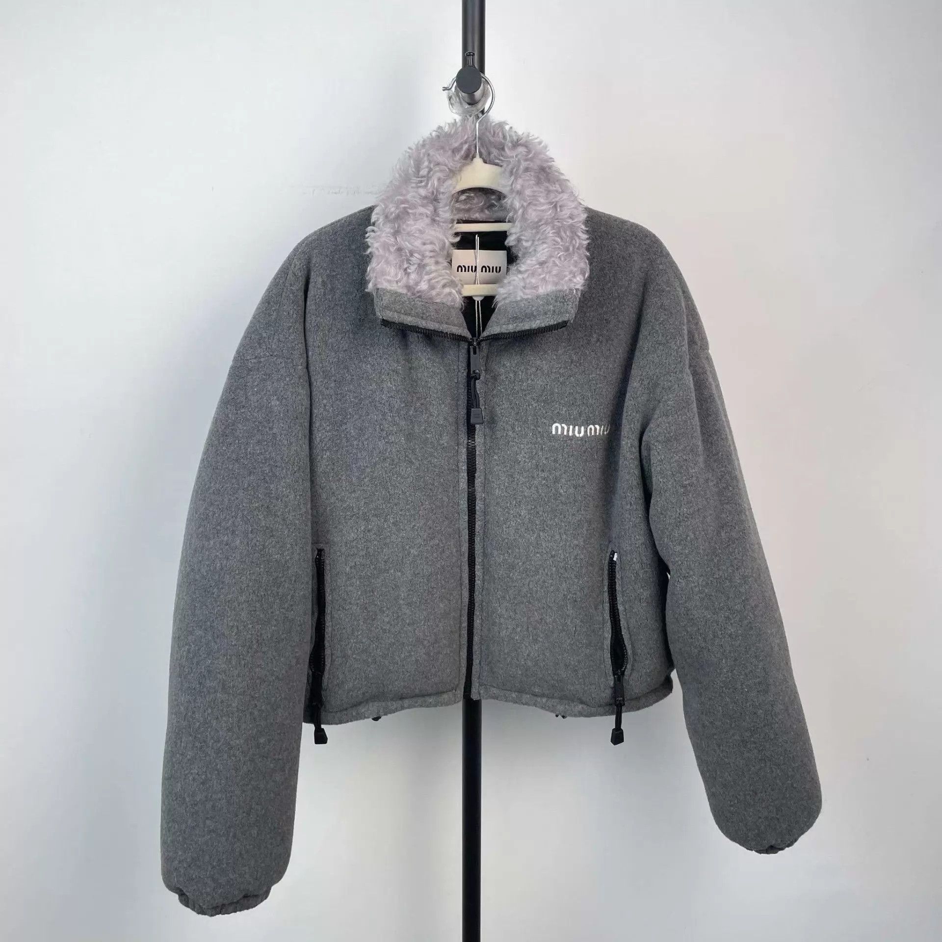 Miu Miu MIU MIU Gray Short Down Jacket 40 Size S / US 4 / IT 40 - 1 Thumbnail