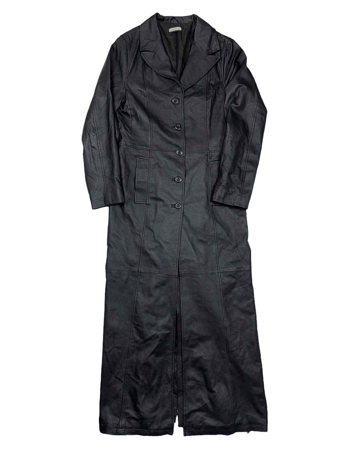 Genuine Leather Vintage Leather Long Coat Jacket Matrix Style Gothic Size S / US 4 / IT 40 - 1 Thumbnail