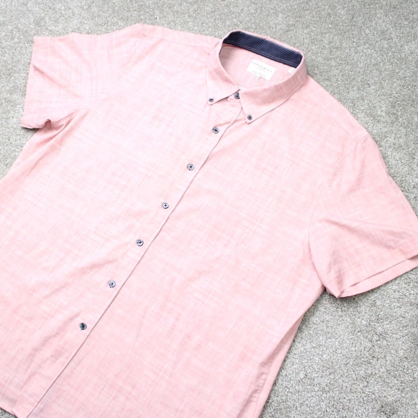 Pinko Construct Shirt Men 2XL XXL Pink Slim Fit 4-Way Stretch Short Sleeve Button Down Size US XXL / EU 58 / 5 - 5 Thumbnail