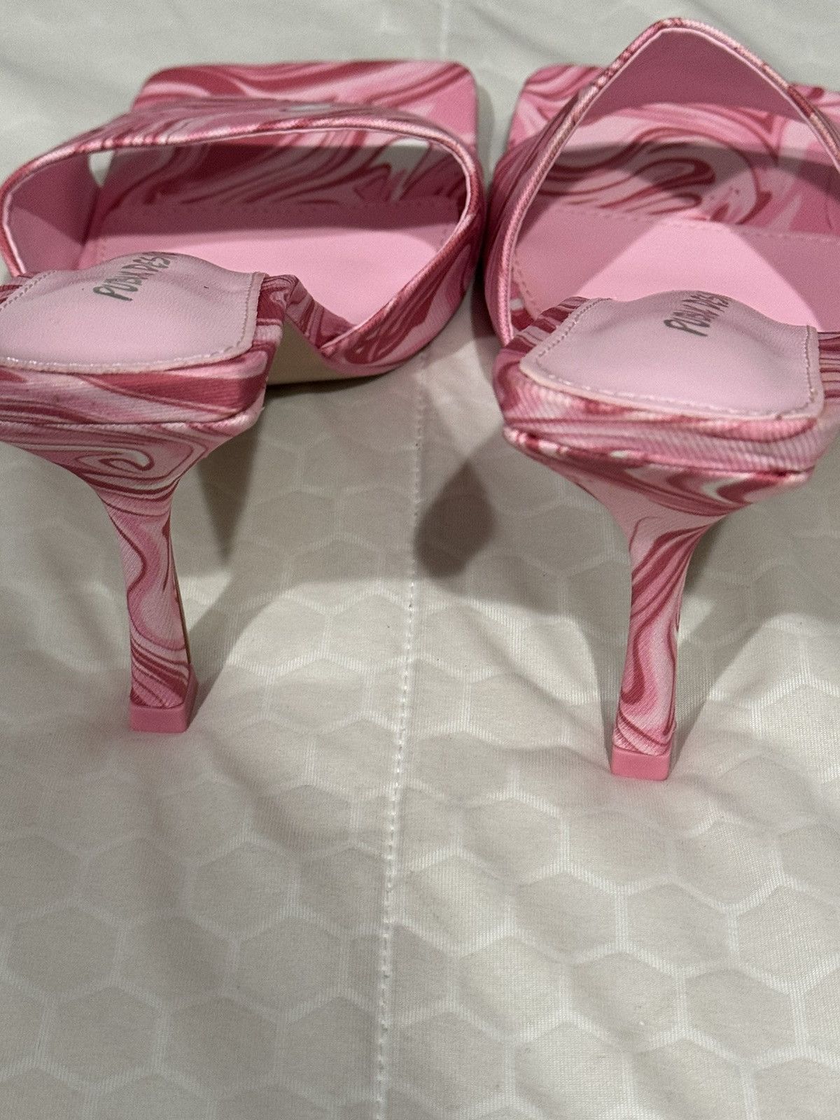 Other Public Desire Swirl Pink Print Square Heeled Mules Size US 6 / IT 36 - 2 Thumbnail
