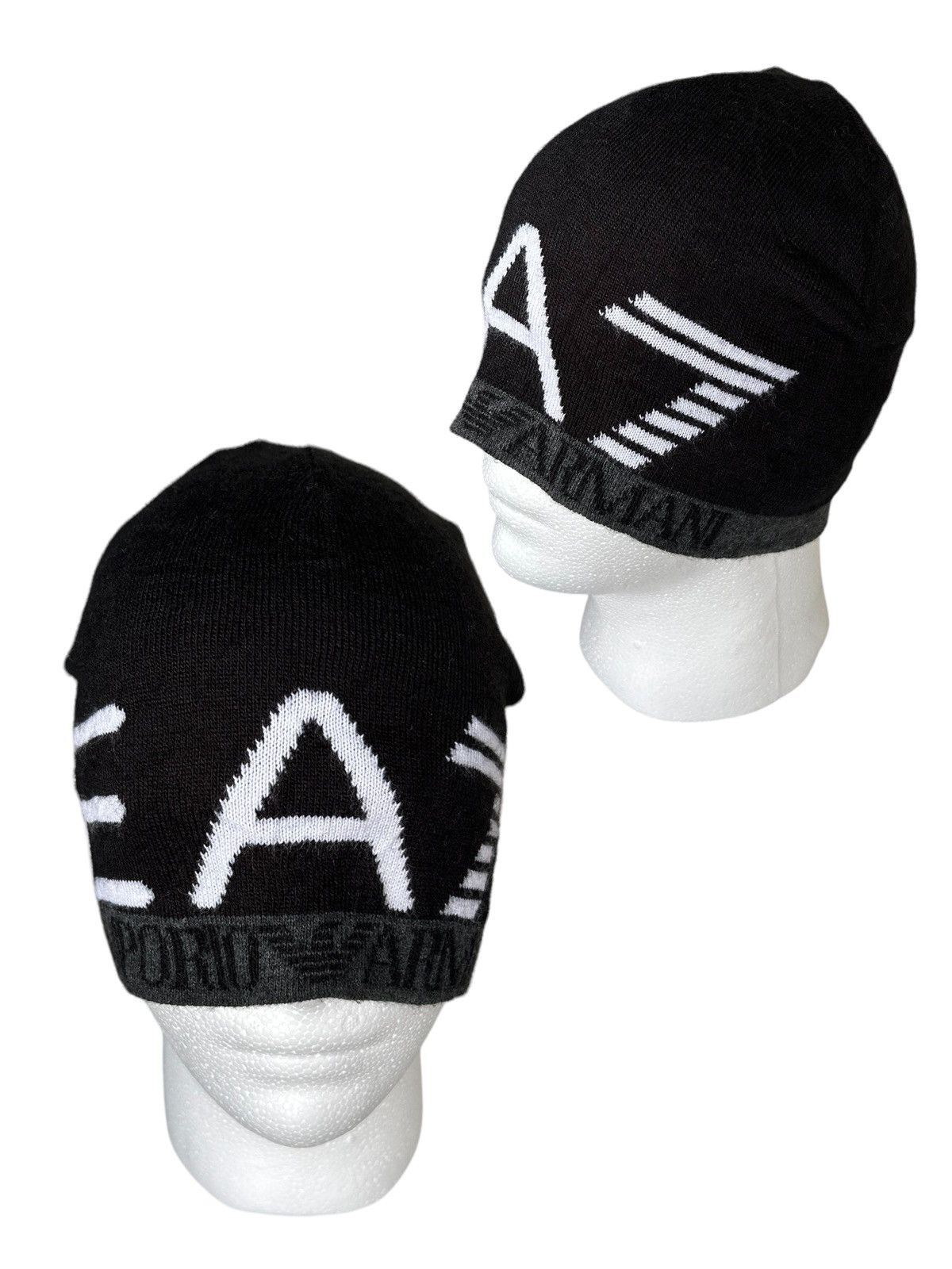 Emporio Armani × Giorgio Armani Emporio Armani Vintage Beanie Hats ☠️ Size ONE SIZE - 2 Thumbnail