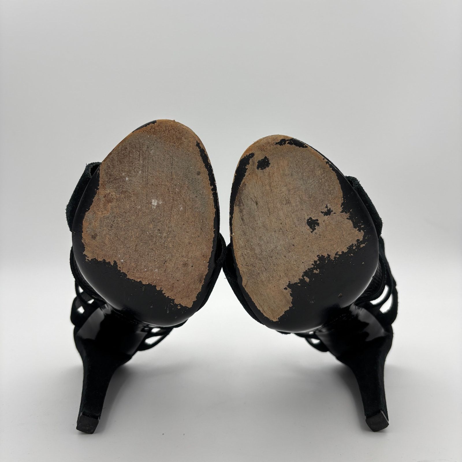 Balenciaga Balenciaga Paris Black Suede Shagreen Strappy Heels EU 40 Size US 10 / IT 40 - 7 Thumbnail