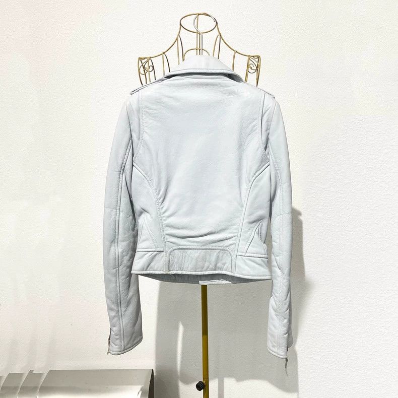 Balenciaga Balenciaga size 38 Light blue motorcycle leather jacket Size XS / US 0-2 / IT 36-38 - 2 Thumbnail