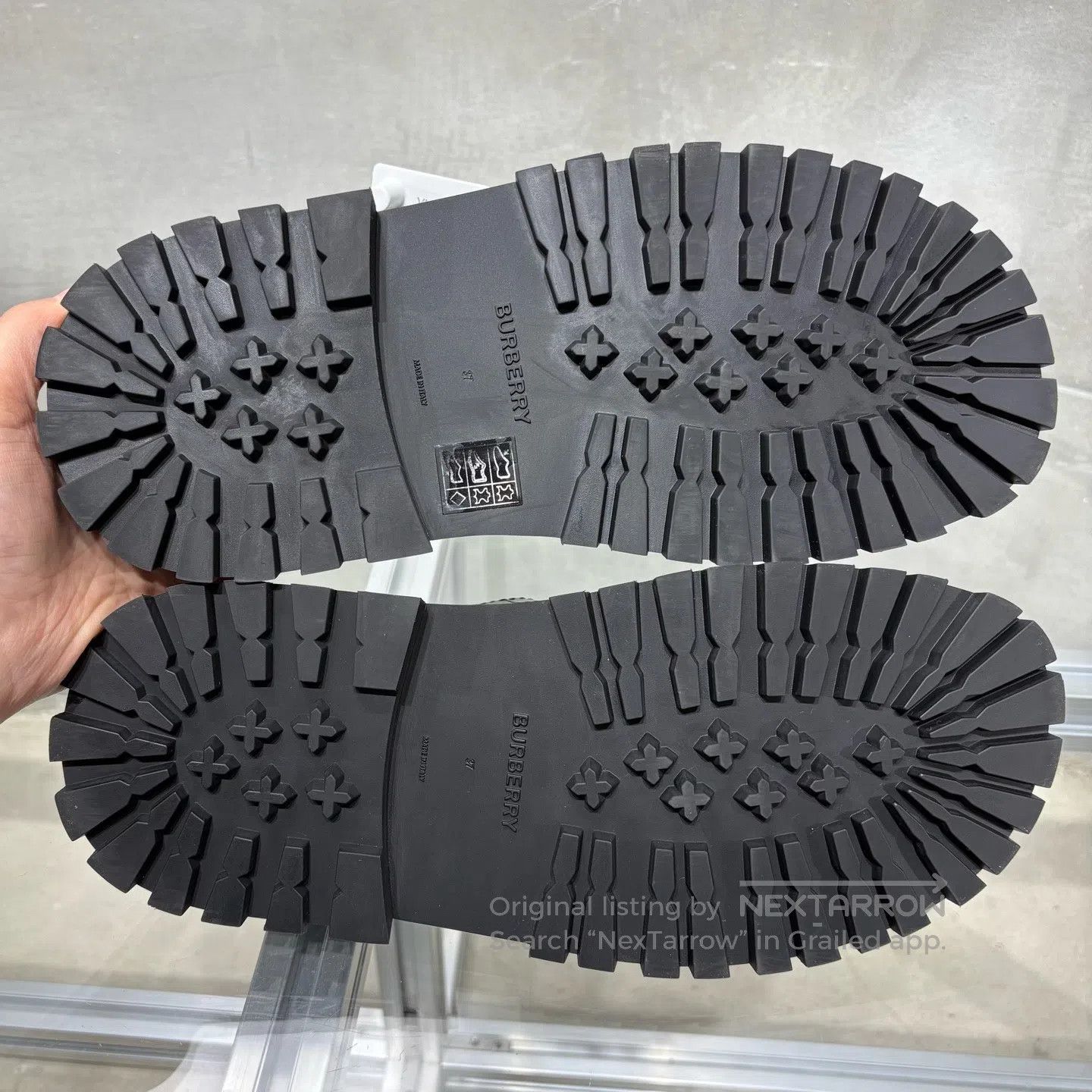 Burberry Burberry Black crocodile-print thick-soled sandals in Mary Size US 6.5 / IT 36.5 - 7 Thumbnail