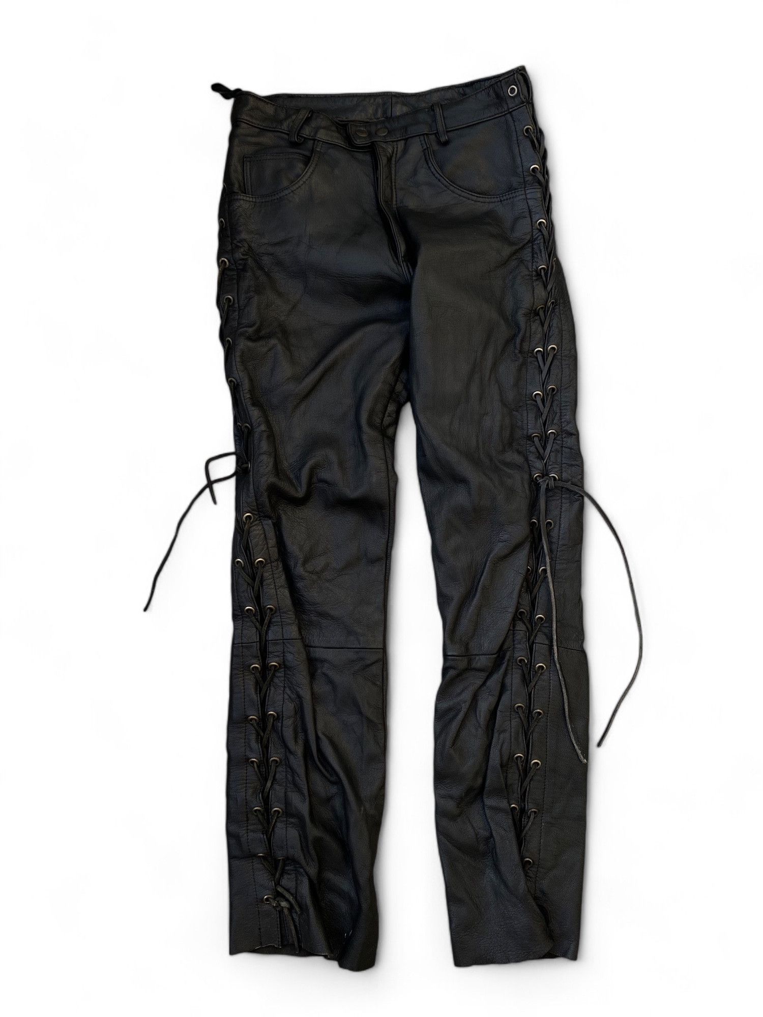 Genuine Leather × Vintage Vintage Japanese Leather Bondage Skinny Motorcycle Pants Size 32" / US 10 / IT 46 - 1 Thumbnail