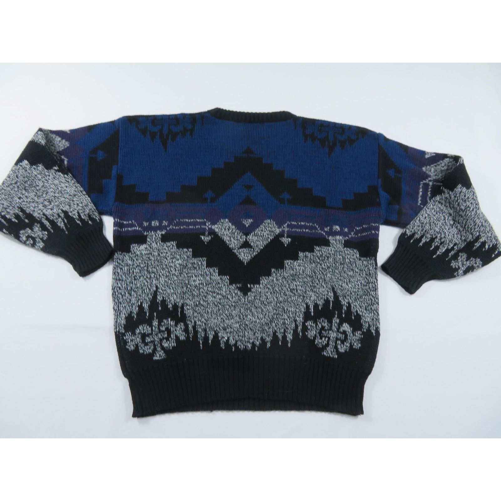 Other Stefano Man Geometric Sweater Black Blue White Sz L? 1990s Size US L / EU 52-54 / 3 - 2 Thumbnail