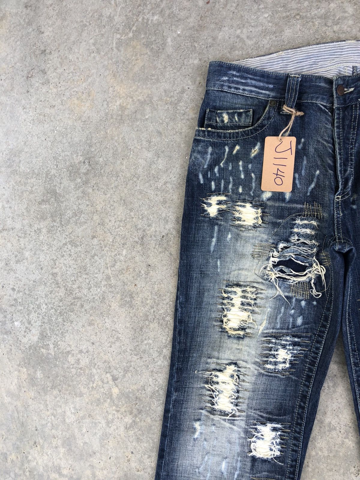Ends Repair Japanese Bright Mini Flared Jeans Distressed Jeans Size US 33 - 4 Thumbnail