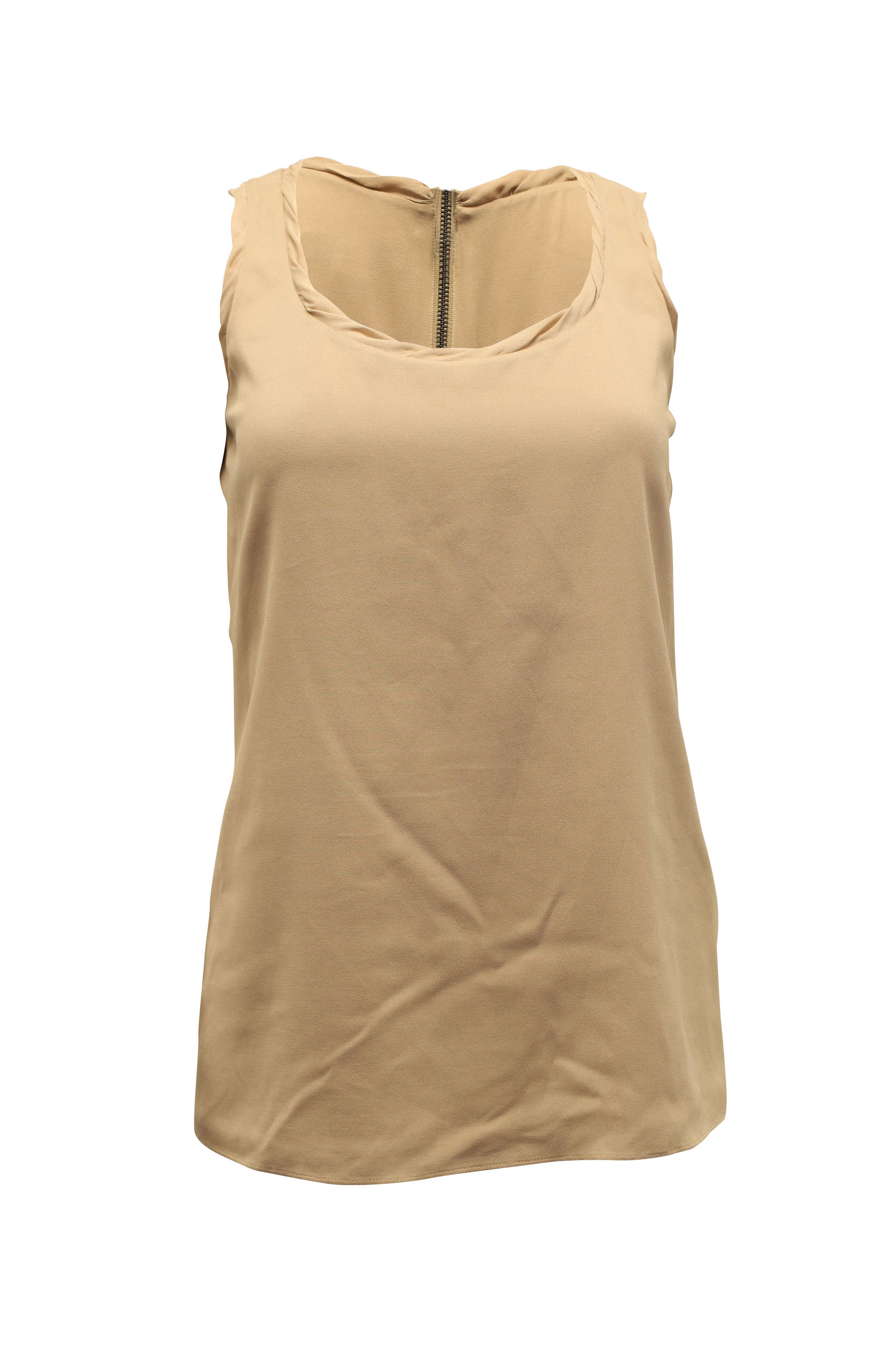 Burberry Burberry Sleeveless Blouse in Beige Silk Size XXS / US 00 / IT 34 - 1 Thumbnail