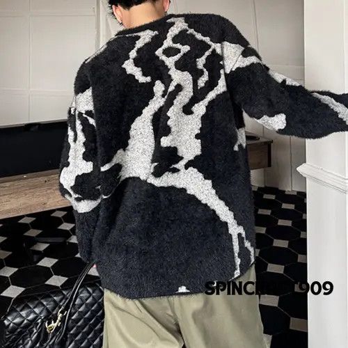Other Graphic y2k Style Striped Knit Sweater Size US L / EU 52-54 / 3 - 5 Thumbnail