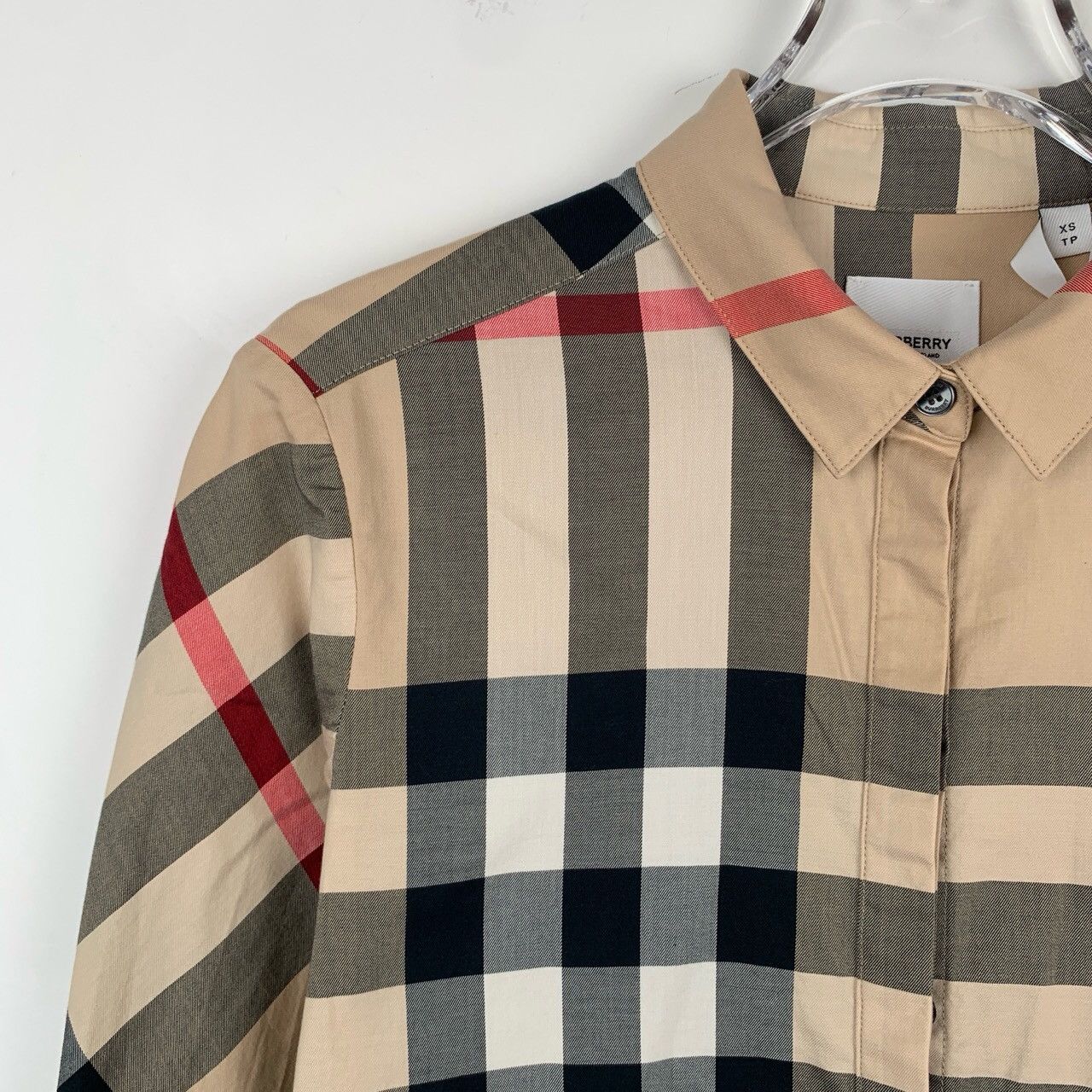 Burberry Burberry Waist-Defined Colorblock Cotton Shirt (Size XS) Size US XS / EU 42 / 0 - 6 Thumbnail