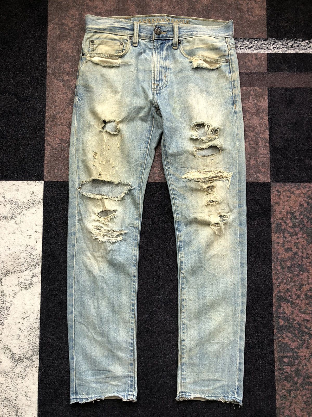American Eagle Outfitters 💸LASTDROP💸 American Eagle Ripped Rusty Jeans Punk Style Size US 32 / EU 48 - 3 Thumbnail