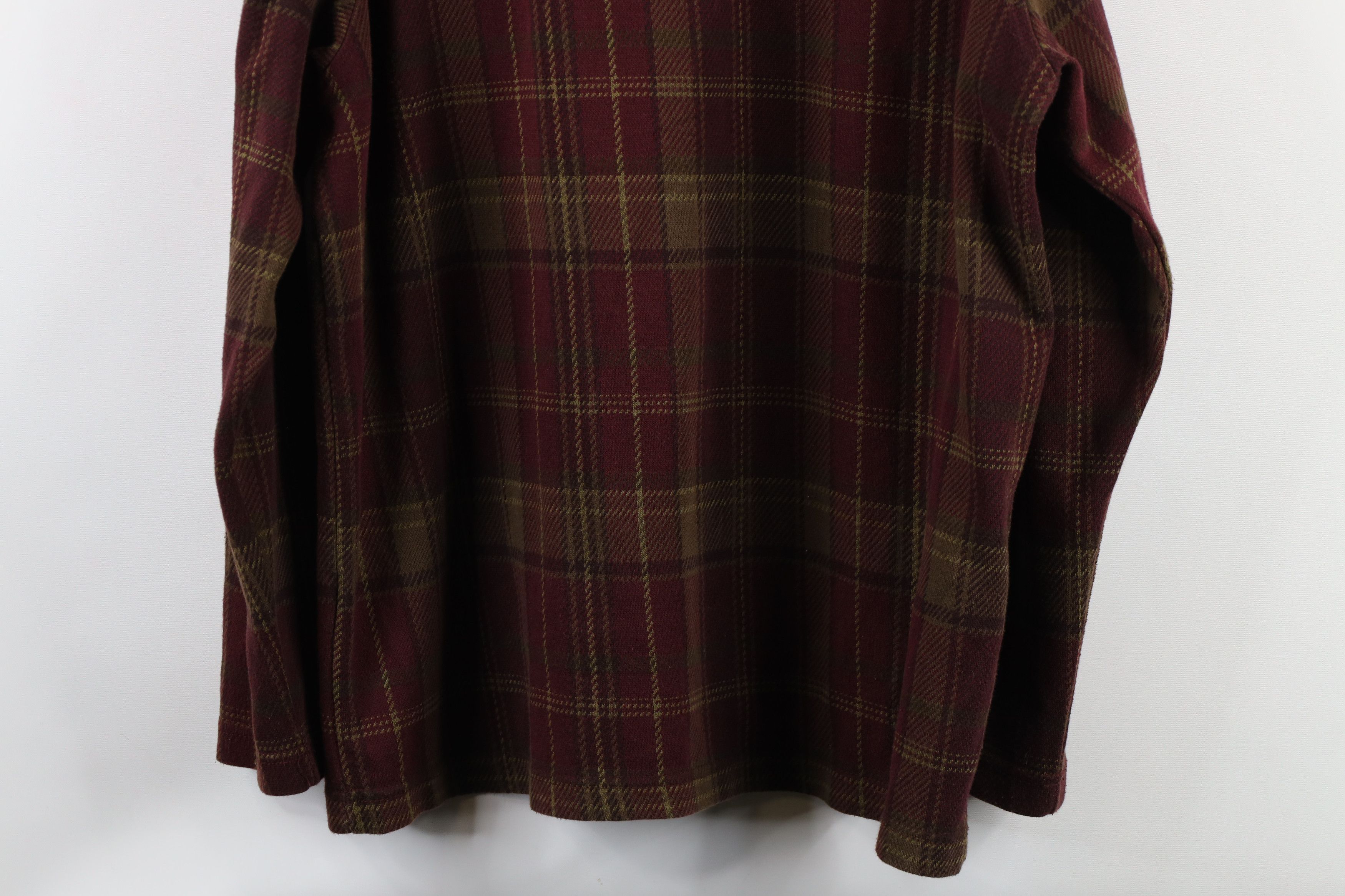 Vintage Vintage 90s Streetwear Heavyweight Long Sleeve Polo Plaid Size US L / EU 52-54 / 3 - 10 Thumbnail