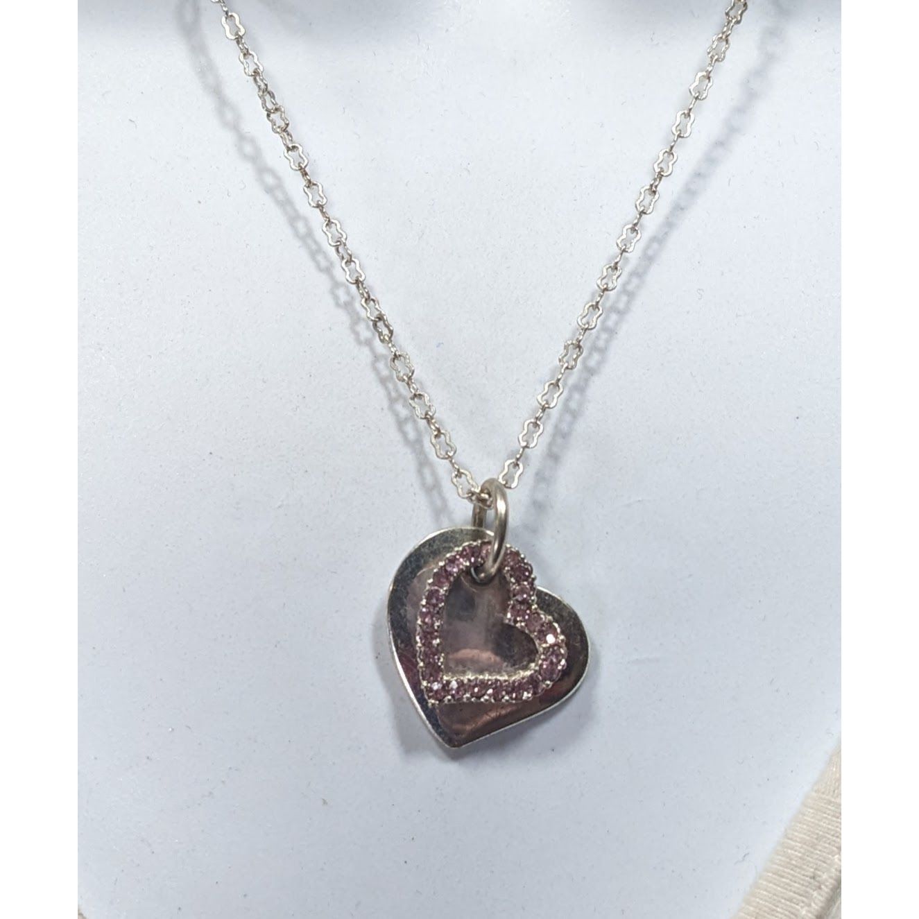 Other Coquette Pink And Silver Tone Heart Pendant Necklace Size ONE SIZE - 4 Thumbnail