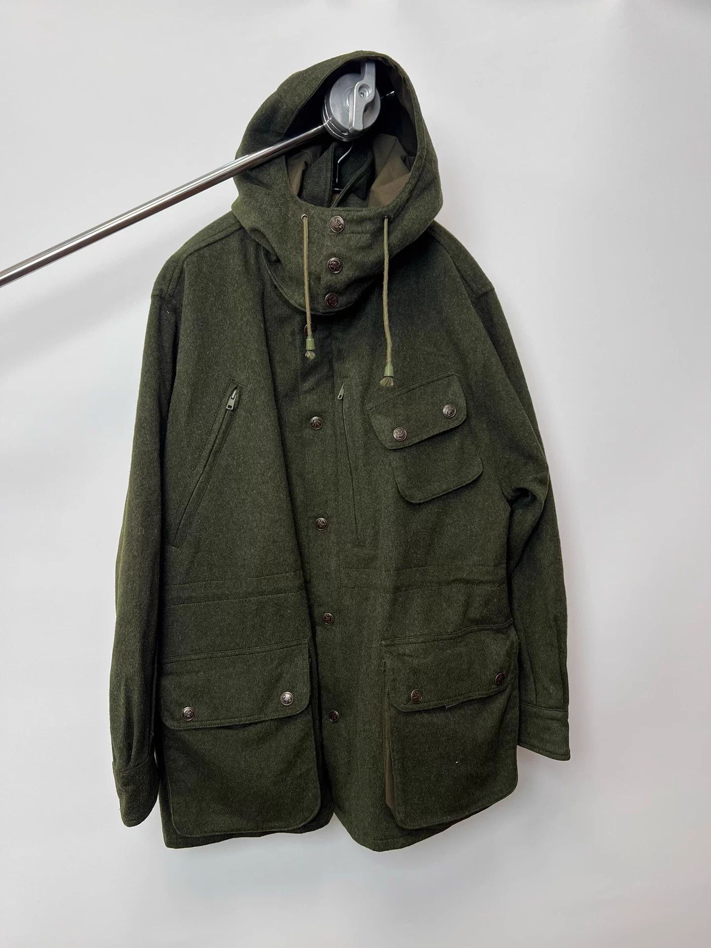 Vintage Vintage Dark Green High Collar Removable Wool Coat Size US S / EU 44-46 / 1 - 2 Thumbnail