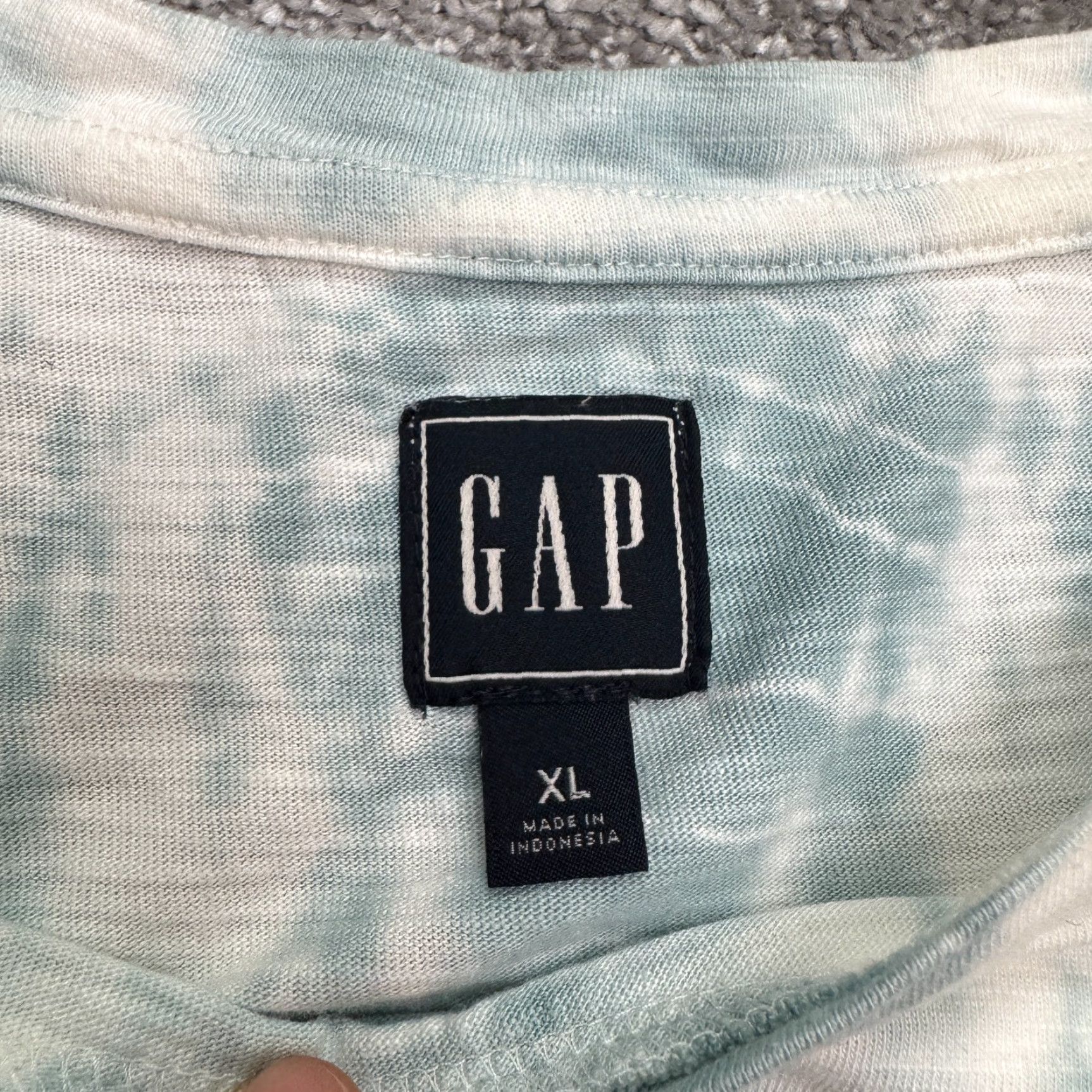 Gap VINTAGE Gap Short Sleeve Tiered Midi Dress Womens XL Mint Green White Tie-Dye Casual Size 40" / US 18 - 5 Thumbnail
