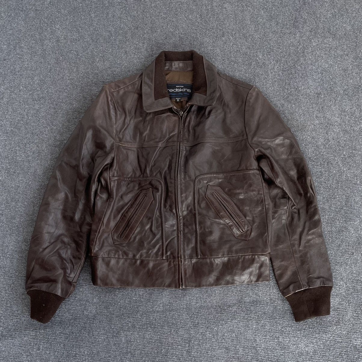 Vintage Vintage Redskins Genuine Buffalo Leather Women Brown Jacket Size M / US 6-8 / IT 42-44 - 1 Thumbnail