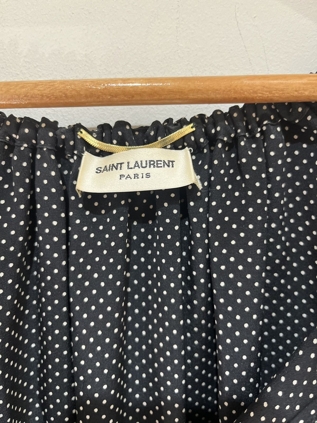 Saint Laurent Paris Saint Laurent Micro Polka Dot Blouse Size US M / EU 48-50 / 2 - 4 Thumbnail