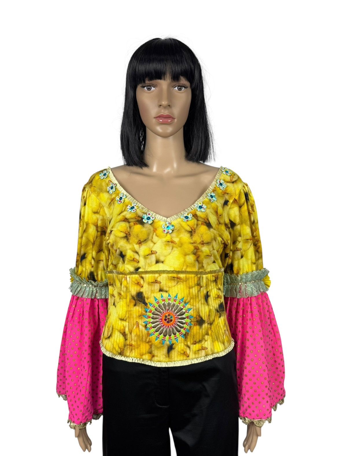 Manish Arora Manish Arora Silk Viscose Blouse Printed Baloon Sleev size L Size L / US 10 / IT 46 - 1 Thumbnail