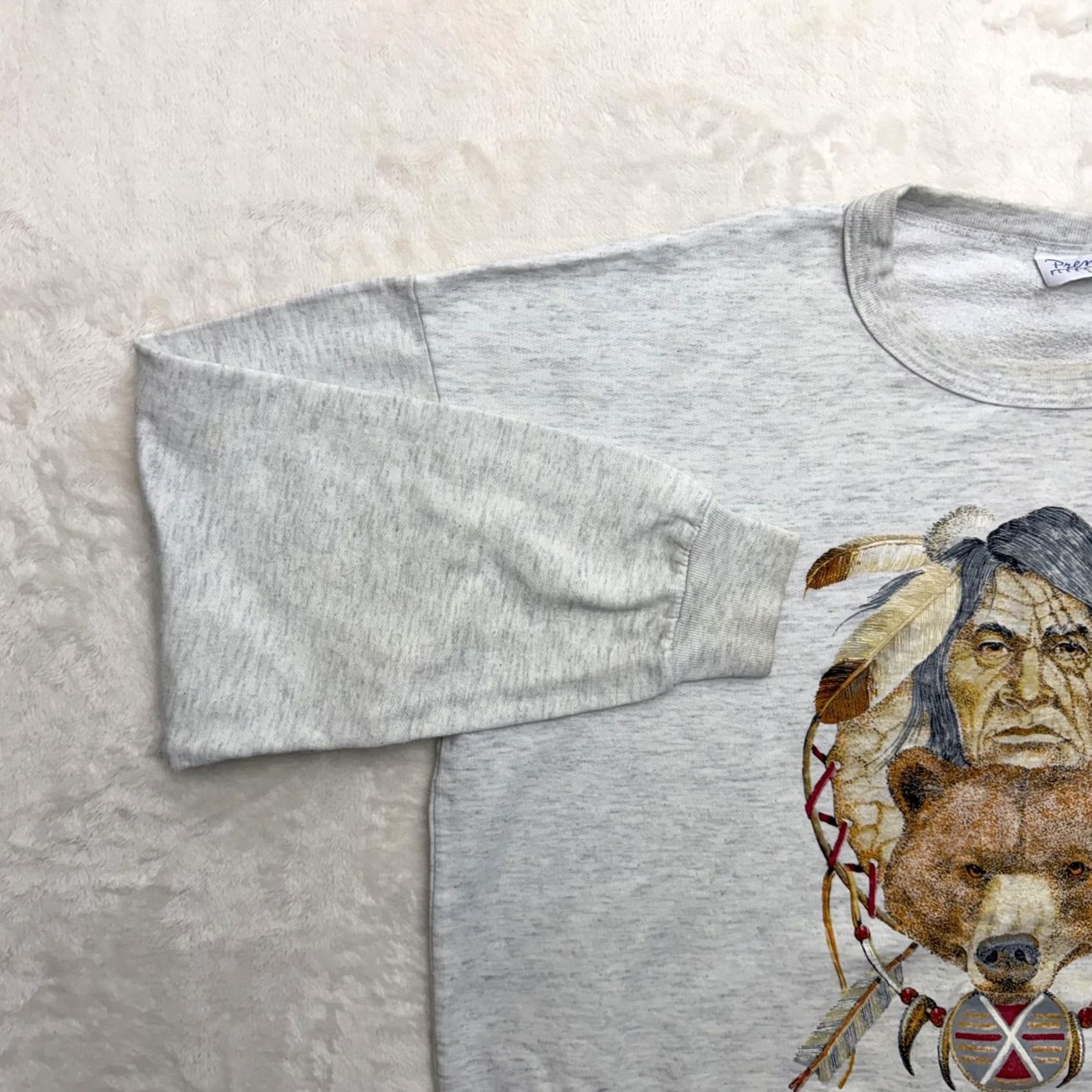 Native VINTAGE Premiere Canada Native Sweatshirt Mens Large Gray Fleeceware Size US L / EU 52-54 / 3 - 7 Thumbnail