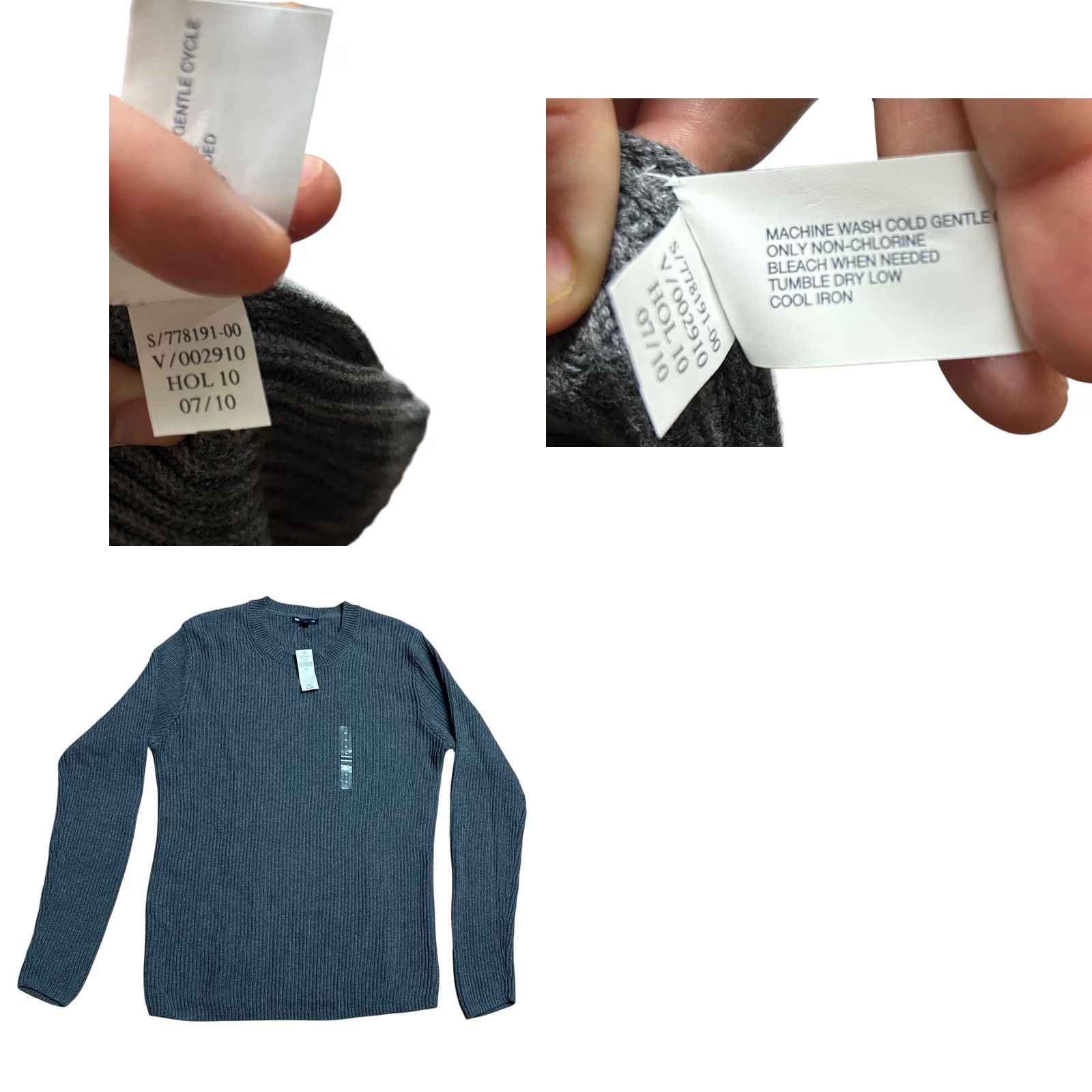 Gap Gap 2XL Knit Pullover Sweater Gray Crew Neck Mens NWT 100% Cotton Vintage Preppy L/S Size US XXL / EU 58 / 5 - 10 Thumbnail