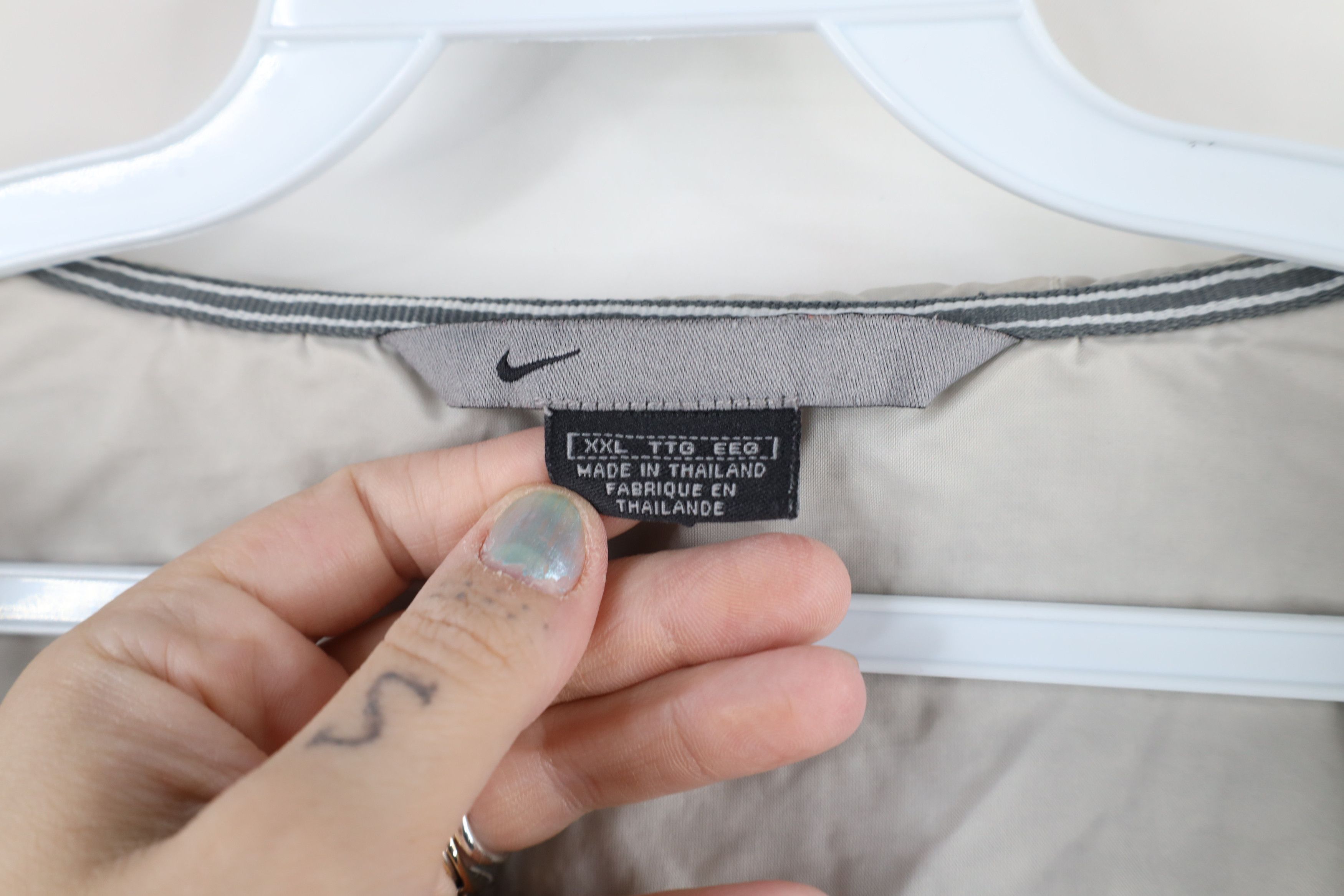 Nike × Vintage Vintage 90s Nike Scott Mini Swoosh Lined Hooded Jacket Gray Size US XXL / EU 58 / 5 - 11 Thumbnail