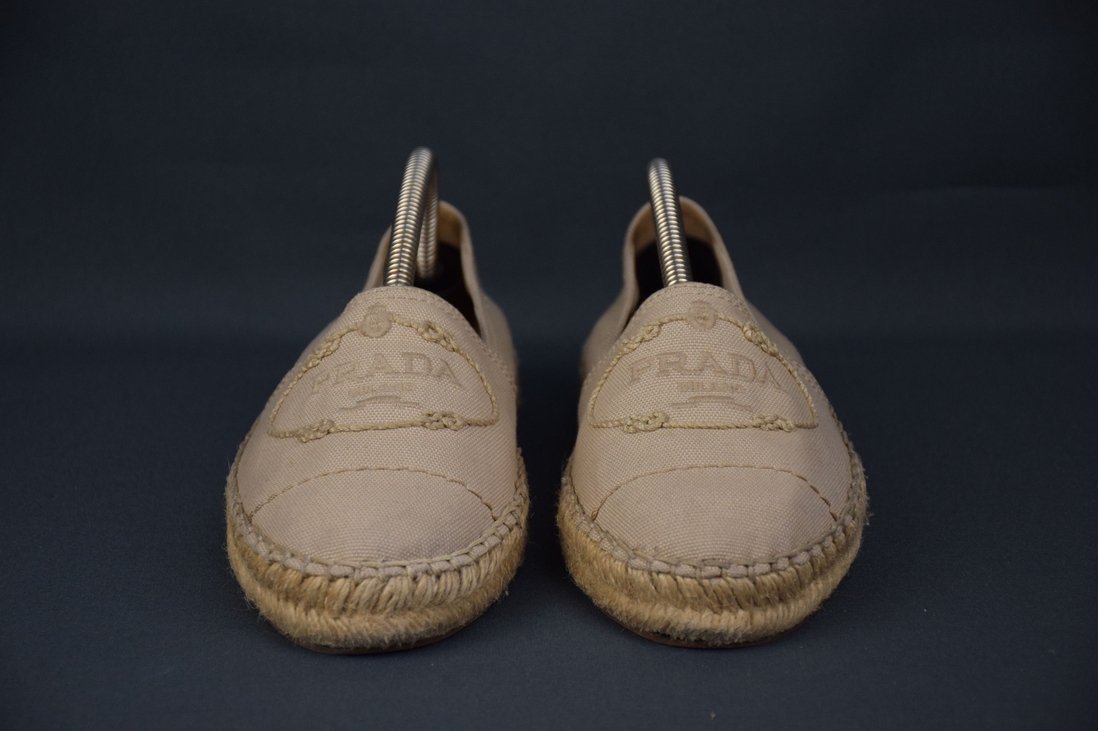 Prada PRADA Beige Espadrille Canvas Flats US 6.5 UK 4.5 EU 37.5 Size US 6.5 / IT 36.5 - 3 Thumbnail