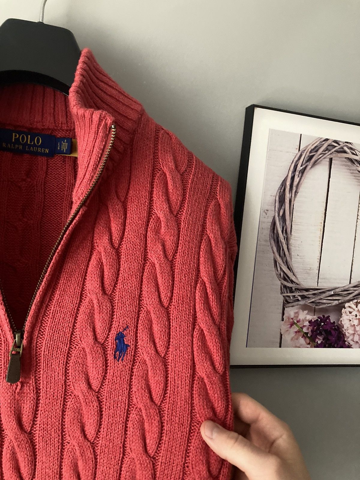 Polo Ralph Lauren × Ralph Lauren Polo ralph lauren cable knit halfzip golf sweater jumper L Size US L / EU 52-54 / 3 - 5 Thumbnail