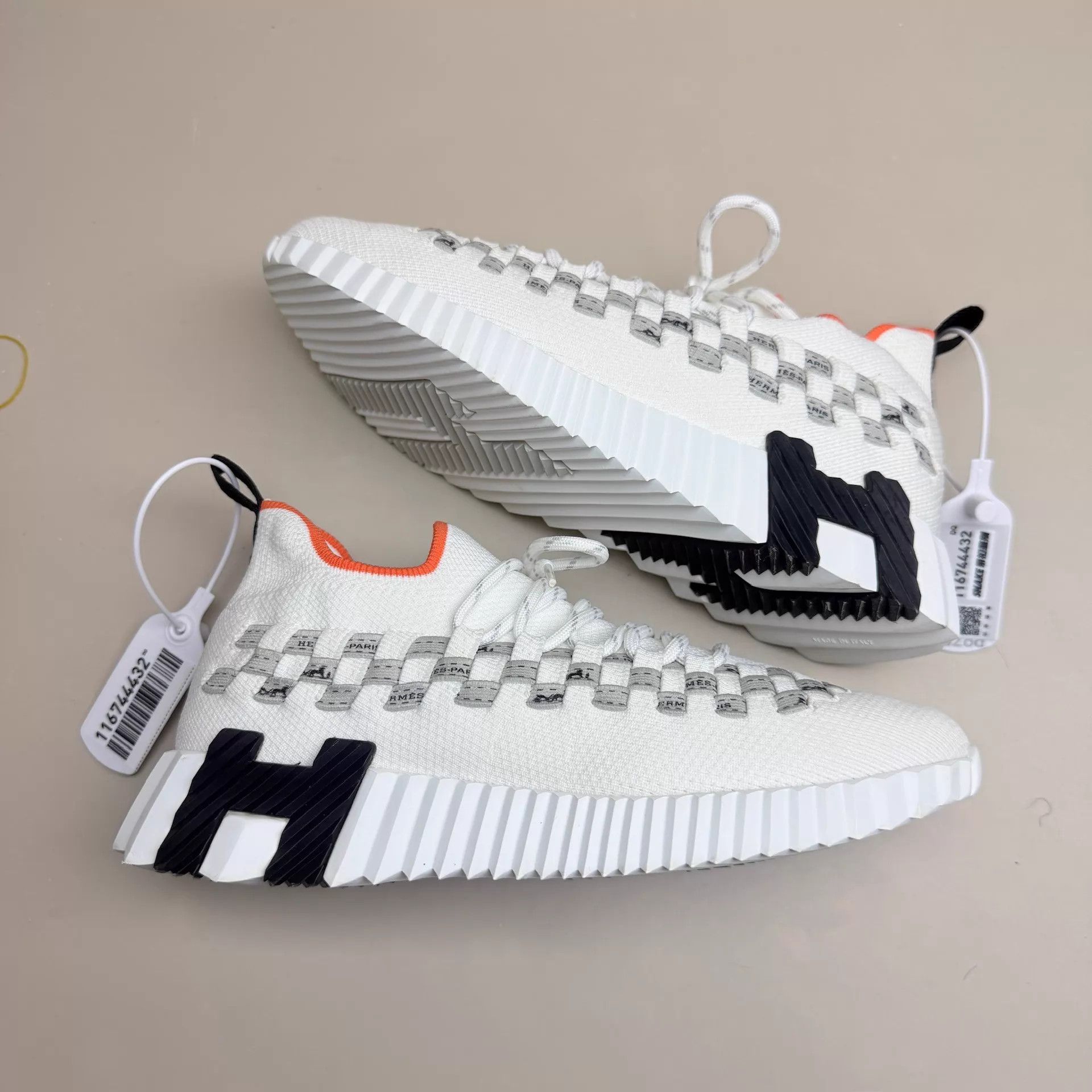 Hermes Hermes Black & White H Check Sneakers Size 37 99 New Size US 6.5 / IT 36.5 - 4 Thumbnail