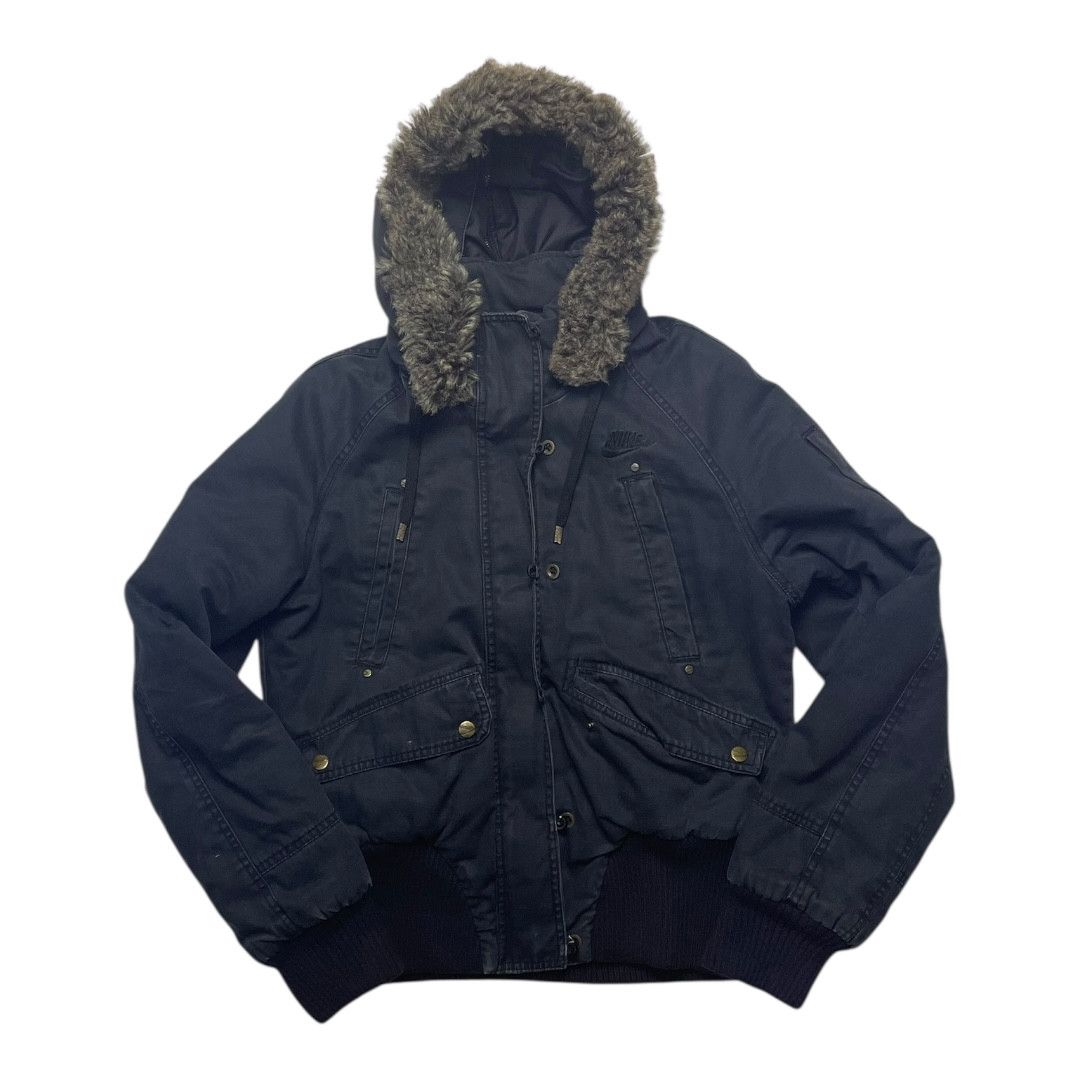 Nike Vintage Nike Winter Hoodie Jacket with Faux Fur Hood Size US L / EU 52-54 / 3 - 1 Thumbnail