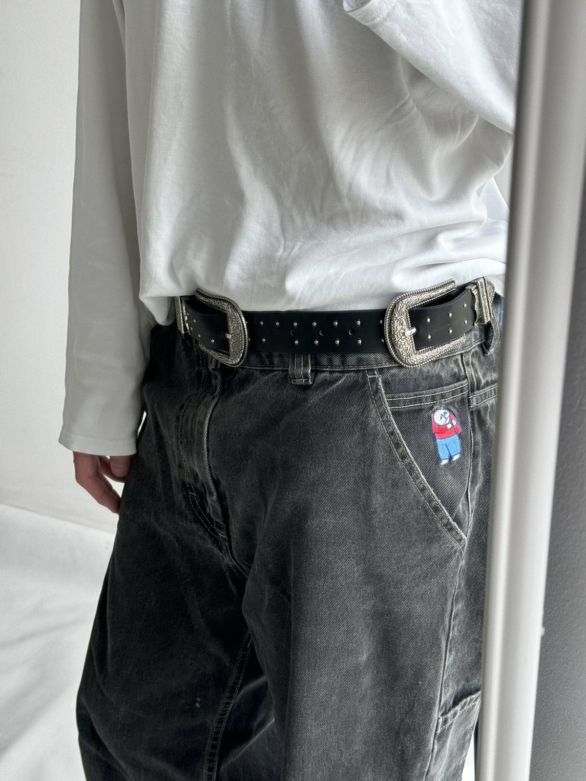 Japanese Brand Vintage Belts Y2K Rhinestones Punk leather belt Japanese Size ONE SIZE - 10 Thumbnail