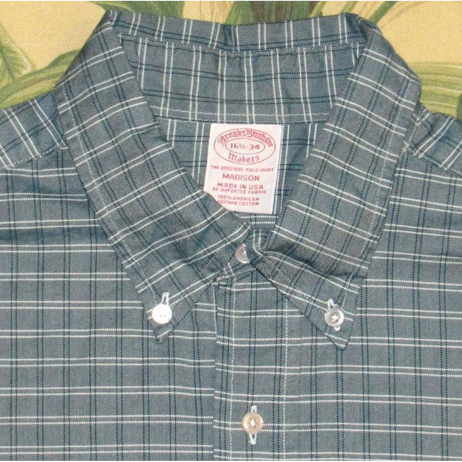 Brooks Brothers Brooks Brothers Madison Green Plaid Long Sleeve Shirt Made In USA 16.5 - 34 Mens Green Shirt 16.5-34 Size US XL / EU 56 / 4 - 2 Thumbnail